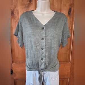 Weatherproof Women's Button-Down Top - Olive